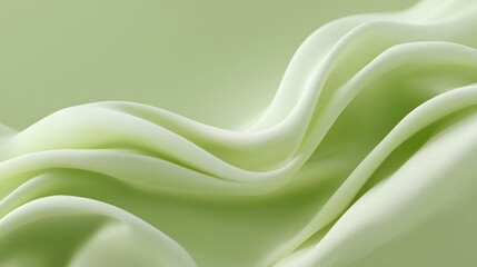 Abstract green background with layers of silk folded drapery