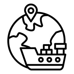 Worldwide Shipping Boat Icon