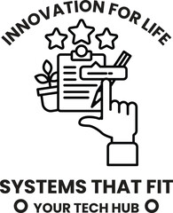 A hand pointing to a white board with a star on it