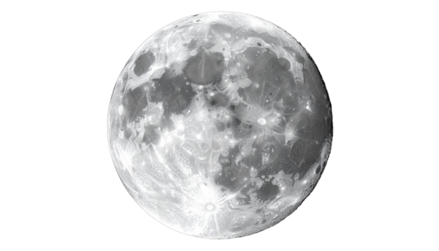 A detailed image showcasing the moon's surface, craters, and varying light intensity