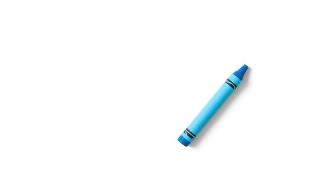 Blue crayon on white background, ideal for educational or children's activity layouts