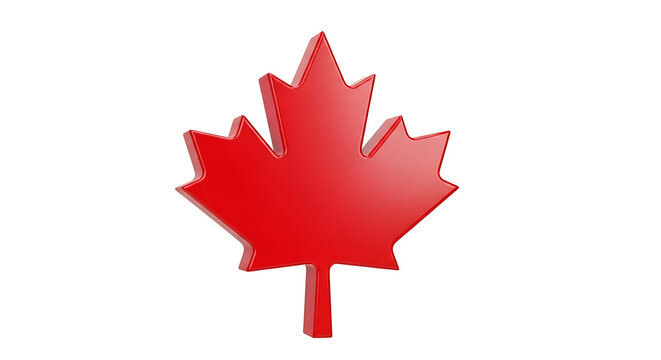 Symbol of Canada A Vibrant Red Maple Leaf on a Clean White Background for Design