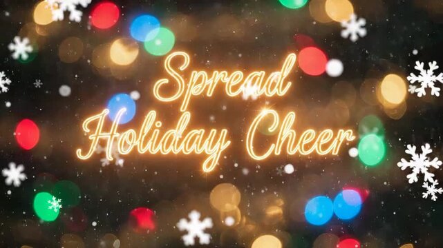 Spread holiday cheer with glowing text and vibrant bokeh lights, creating festive atmosphere. Concept spread holiday cheer embodies warmth, elegance, and seasonal joy.