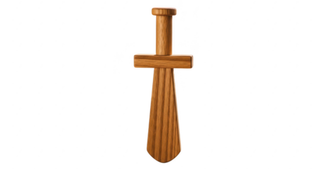 Classic wooden toy sword, handcrafted for safe imaginative play.