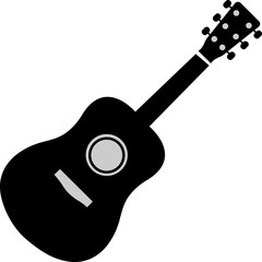 Black Guitar Icon Vector Illustration