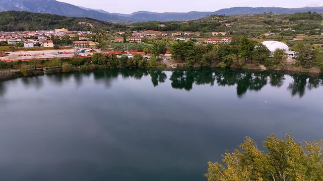Rotating around Lake Telese in Campania, Italy
