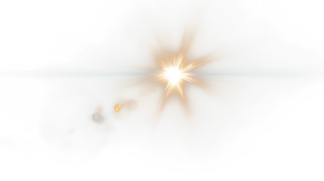 star spike sunshine or sunlight ray burst effect overlay isolated on white or transparent png