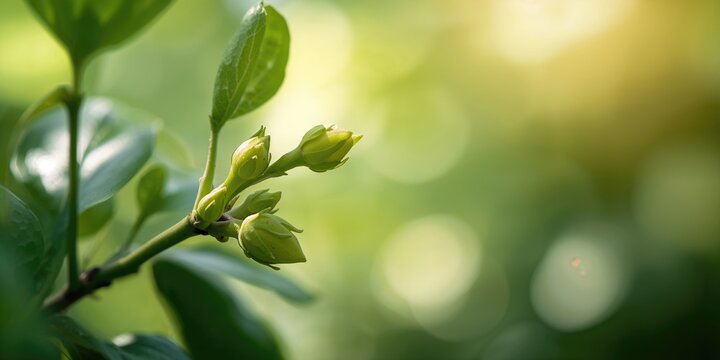 Close-up of lemon buds highlighting early growth stages for botanical study, macro photography