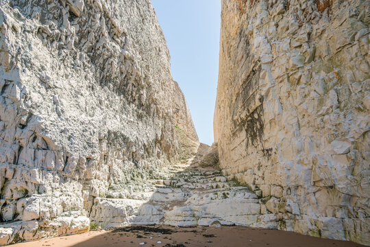Whiteness Gap, a dramatic break in the chalk cliffs at Kingsgate Bay in Broadstairs, England