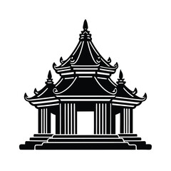 Fototapeta premium Marble Mountains Temple Roof Detail Art