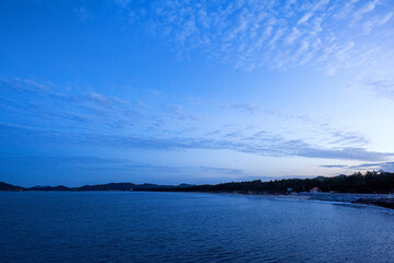 The beautiful and wondeful clouds and blue sky atearly morning time.