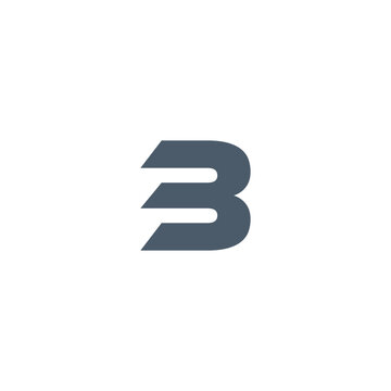 Abstract geometric logo design featuring a stylized letter B or number 3. A modern and minimalist icon with dynamic lines for corporate identity