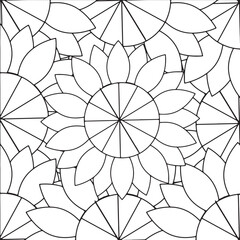 Obraz premium Simple Beautiful Flower Coloring Pages For Adults And Kids 