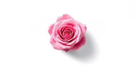 Fototapeta premium Pink rose with water droplets, suitable for floral background designs