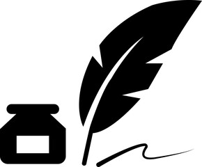 Feather Quill Pen Writing Vector Icon