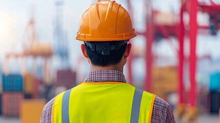 Intercontinental trade logistics flow chart overlay on multi-modal transport hub.