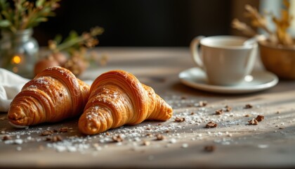 Croissants and Coffee Still Life