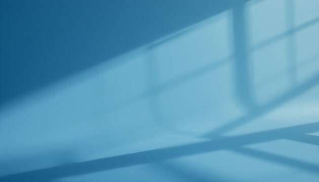 Blue Wall with Window Light and Shadow