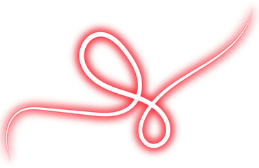 Naklejka premium Abstract glowing red white neon light trail design 