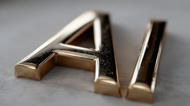 Elegant gold letter representing value and prestige in creative concepts and the pursuit of innovation