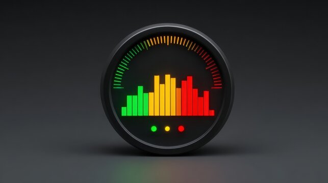 High-tech speedometer indicating measurement and performance in a futuristic setting representing progress and innovation