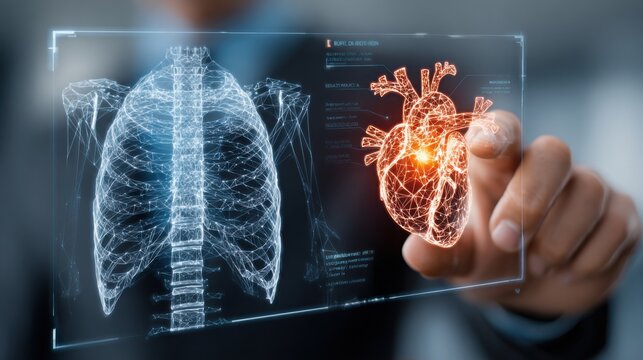 Detailed image of a human heart symbolizing ai hybrid portfolio doctor and innovative health concept in financial context