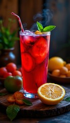 Refreshing Strawberry Lemonade with Ice
