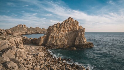 Fototapeta premium Image of Coastal Rock Formation, showcasing erosion risk