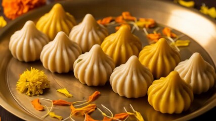 Delicious Modak Display for Vinayaka Chaturthi Celebrations, Featuring Ganesha s Favorite Sweet Dish during Magh Shukla Jayanti