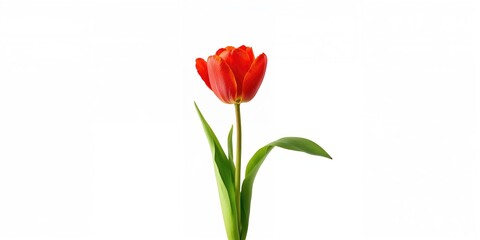 Red tulips arranged on a white backdrop for floral design or display purposes, suitable as a background or decorative element