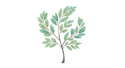 Elegant arboreal illustration showcasing delicate leaves against a bright white canvas backdrop evoking serene naturalistic aesthetic