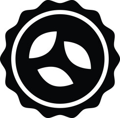 Bitter Melon Slice Silhouette. Black and White Icon Design Elements on Isolated White Background