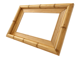 Bamboo frame picture frame wall decor art frame rustic frame natural wood frame home decor photo frame on transparent background