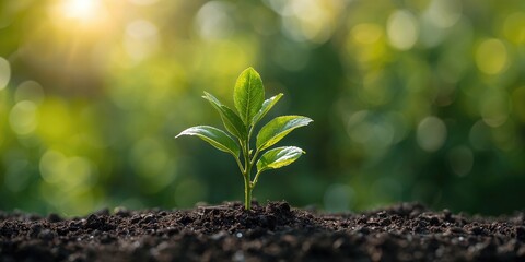Young avocado tree sapling in early growth stage, emphasizing sustainable planting practices for reforestation efforts