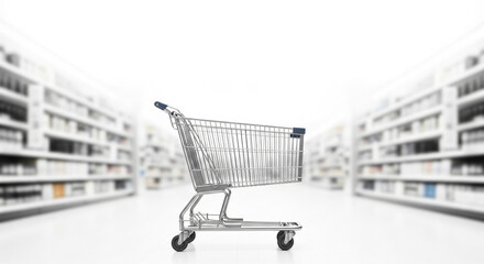 Shopping cart in the shopping mall.