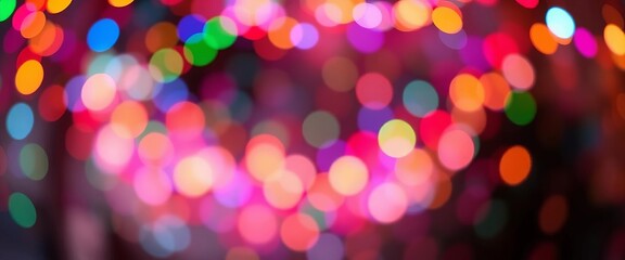 Abstract swirling multicolored bokeh lights, blurred festive background, pattern, circles