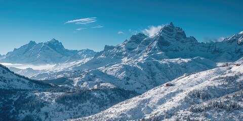 Snow-covered mountain landscape in Andorra, emphasizing seasonal change