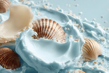 shells in gray cream