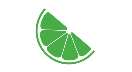 Vibrant green lime wedge graphic showcasing simplicity and citrus freshness in minimalist design, ideal for food or beverage concepts
