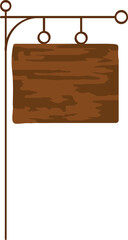 Rustic Hanging Wooden Sign Post Vertical Vector