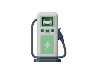 Fototapeta premium Electric charging station on transparent area