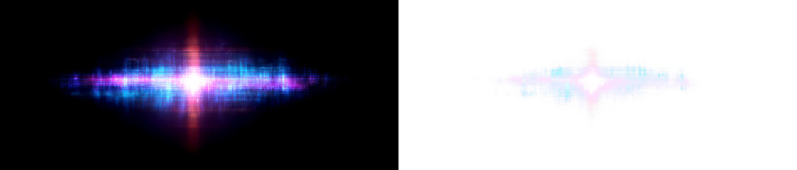 Obraz premium Colorful Vibrant Light Burst Effect Display on Black and Transparent Background, cutout, png