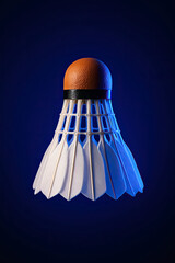 Floating shuttlecock display with vibrant lighting and dynamic visual appeal for sports enthusiasts