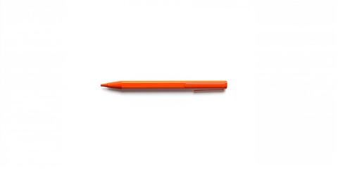 Top view of an orange felt tip marker pen on white surface, suitable for creative projects and artwork, World Creativity Day