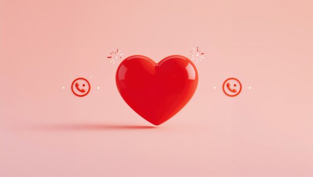 3D social media notification icon, designed for efficient user alerts and interface clarity - Powered by Adobe