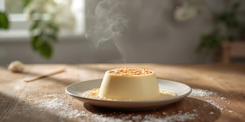 Coconut custard dessert served in a bowl, emphasizing creamy texture and tropical flavor, World Coconut Day