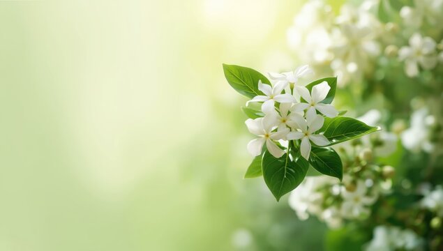 Jasmine tea flower, Arabian Jasmine, Jasminum Sambac, used as a fragrant botanical for floral arrangements, World Malaria Day