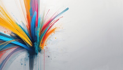 Colorful brushstrokes on a canvas, serving as an artistic background for creative design projects, art therapy session, World Art Day