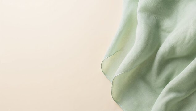 Textured light green cotton fabric, suitable for background design or textile pattern creation