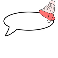 scarf beanie speech bubble simple illustration
吹き出し　ニット帽　マフラー　イラスト